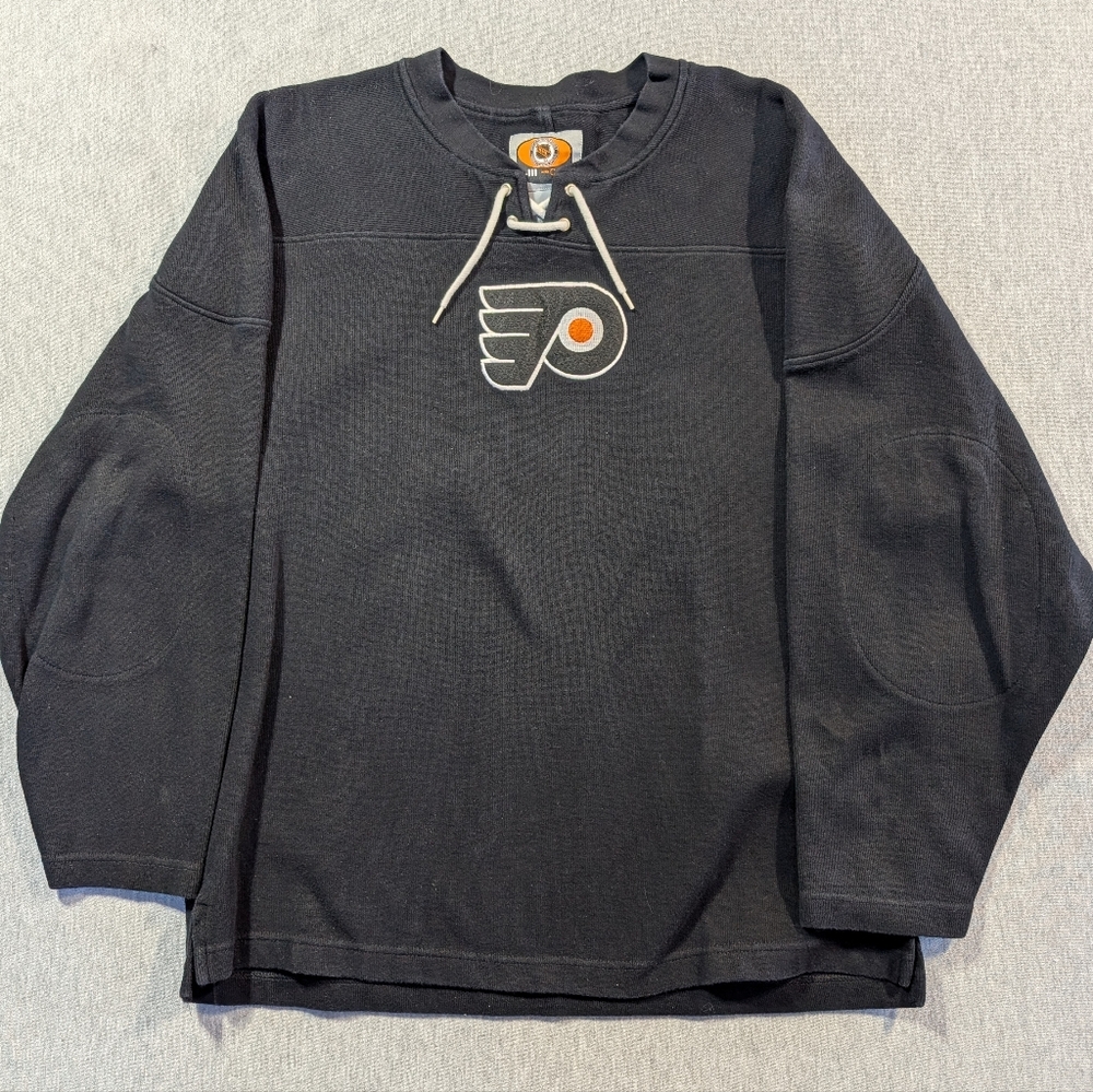Philadelphia Flyers Sweatshirt Medium Black G-III And Carl Banks Tie Front
